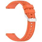 For Samsung Galaxy Watch 7 44mm Stripe Texture Silicone 20mm Watch Band(Orange) - 2