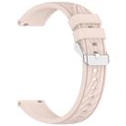 For Samsung Galaxy Watch 7 44mm Stripe Texture Silicone 20mm Watch Band(Pink) - 2