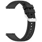 For Samsung Galaxy Watch 7 44mm Stripe Texture Silicone 20mm Watch Band(Black) - 2