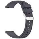 For Samsung Galaxy Watch 7 44mm Stripe Texture Silicone 20mm Watch Band(Dark Gray) - 2