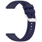 For Samsung Galaxy Watch 7 44mm Stripe Texture Silicone 20mm Watch Band(Midnight Blue) - 2