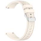 For Samsung Galaxy Watch 7 44mm Stripe Texture Silicone 20mm Watch Band(Starlight) - 2