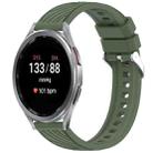 For Samsung Galaxy Watch 7 40mm Stripe Texture Silicone 20mm Watch Band(Dark Green) - 1