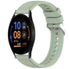 For Samsung Galaxy Watch FE 40mm Stripe Texture Silicone 20mm Watch Band(Light Green) - 1