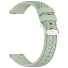 For Samsung Galaxy Watch FE 40mm Stripe Texture Silicone 20mm Watch Band(Light Green) - 2