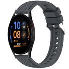 For Samsung Galaxy Watch FE 40mm Stripe Texture Silicone 20mm Watch Band(Dark Gray) - 1