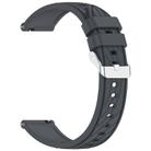 For Samsung Galaxy Watch FE 40mm Stripe Texture Silicone 20mm Watch Band(Dark Gray) - 2