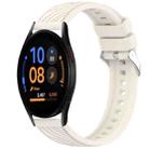 For Samsung Galaxy Watch FE 40mm Stripe Texture Silicone 20mm Watch Band(Starlight) - 1