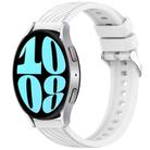 For Samsung Galaxy Watch 6 44mm Stripe Texture Silicone 20mm Watch Band(White) - 1