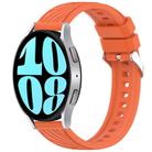 For Samsung Galaxy Watch 6 44mm Stripe Texture Silicone 20mm Watch Band(Orange) - 1