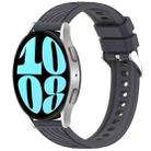 For Samsung Galaxy Watch 6 44mm Stripe Texture Silicone 20mm Watch Band(Dark Gray) - 1