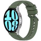 For Samsung Galaxy Watch 6 40mm Stripe Texture Silicone 20mm Watch Band(Dark Green) - 1