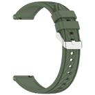 For Samsung Galaxy Watch 6 40mm Stripe Texture Silicone 20mm Watch Band(Dark Green) - 2