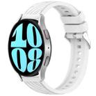 For Samsung Galaxy Watch 6 40mm Stripe Texture Silicone 20mm Watch Band(White) - 1