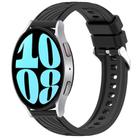 For Samsung Galaxy Watch 6 40mm Stripe Texture Silicone 20mm Watch Band(Black) - 1