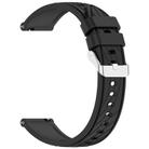 For Samsung Galaxy Watch 6 40mm Stripe Texture Silicone 20mm Watch Band(Black) - 2