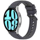 For Samsung Galaxy Watch 6 40mm Stripe Texture Silicone 20mm Watch Band(Dark Gray) - 1