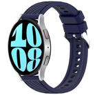 For Samsung Galaxy Watch 6 40mm Stripe Texture Silicone 20mm Watch Band(Midnight Blue) - 1