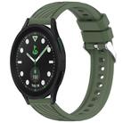 For Samsung Galaxy Watch5 Pro Golf Edition Stripe Texture Silicone 20mm Watch Band(Dark Green) - 1