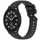 For Samsung Galaxy Watch5 Pro Golf Edition Stripe Texture Silicone 20mm Watch Band(Black) - 1