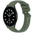 For Samsung Galaxy Watch5 Golf Edition Stripe Texture Silicone 20mm Watch Band(Dark Green) - 1