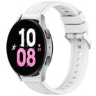 For Samsung Galaxy Watch 5  44mm Stripe Texture Silicone 20mm Watch Band(White) - 1