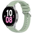 For Samsung Galaxy Watch 5  44mm Stripe Texture Silicone 20mm Watch Band(Light Green) - 1