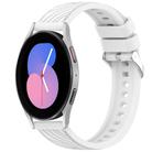 For Samsung Galaxy Watch 5  40mm Stripe Texture Silicone 20mm Watch Band(White) - 1