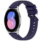 For Samsung Galaxy Watch 5  40mm Stripe Texture Silicone 20mm Watch Band(Midnight Blue) - 1