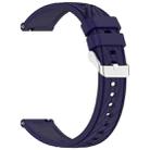 For Samsung Galaxy Watch 5  40mm Stripe Texture Silicone 20mm Watch Band(Midnight Blue) - 2