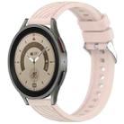 For Samsung Galaxy Watch 5 Pro  45mm Stripe Texture Silicone 20mm Watch Band(Pink) - 1