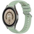 For Samsung Galaxy Watch 5 Pro  45mm Stripe Texture Silicone 20mm Watch Band(Light Green) - 1