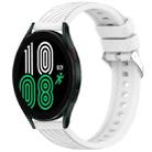 For Samsung Galaxy Watch 4 44mm Stripe Texture Silicone 20mm Watch Band(White) - 1