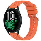 For Samsung Galaxy Watch 4 44mm Stripe Texture Silicone 20mm Watch Band(Orange) - 1