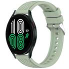 For Samsung Galaxy Watch 4 44mm Stripe Texture Silicone 20mm Watch Band(Light Green) - 1