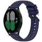 For Samsung Galaxy Watch 4 44mm Stripe Texture Silicone 20mm Watch Band(Midnight Blue) - 1