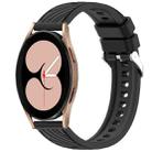 For Samsung Galaxy Watch 4 40mm Stripe Texture Silicone 20mm Watch Band(Black) - 1