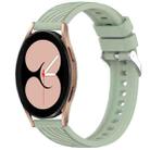 For Samsung Galaxy Watch 4 40mm Stripe Texture Silicone 20mm Watch Band(Light Green) - 1