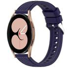 For Samsung Galaxy Watch 4 40mm Stripe Texture Silicone 20mm Watch Band(Midnight Blue) - 1