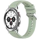 For Samsung  Galaxy Watch 4 Classic 42mm Stripe Texture Silicone 20mm Watch Band(Light Green) - 1