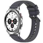 For Samsung  Galaxy Watch 4 Classic 42mm Stripe Texture Silicone 20mm Watch Band(Dark Gray) - 1