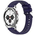 For Samsung  Galaxy Watch 4 Classic 42mm Stripe Texture Silicone 20mm Watch Band(Midnight Blue) - 1