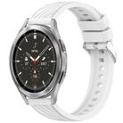 For Samsung  Galaxy Watch 4 Classic 46mm Stripe Texture Silicone 20mm Watch Band(White) - 1