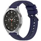 For Samsung  Galaxy Watch 4 Classic 46mm Stripe Texture Silicone 20mm Watch Band(Midnight Blue) - 1