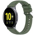 For Samsung Galaxy Watch Active2 40mm Stripe Texture Silicone 20mm Watch Band(Dark Green) - 1