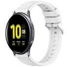 For Samsung Galaxy Watch Active2 40mm Stripe Texture Silicone 20mm Watch Band(White) - 1