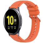 For Samsung Galaxy Watch Active2 40mm Stripe Texture Silicone 20mm Watch Band(Orange) - 1