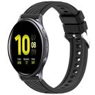 For Samsung Galaxy Watch Active2 40mm Stripe Texture Silicone 20mm Watch Band(Black) - 1