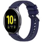 For Samsung Galaxy Watch Active2 40mm Stripe Texture Silicone 20mm Watch Band(Midnight Blue) - 1