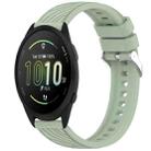 For Garmin Forerunner 165 Stripe Texture Silicone 20mm Watch Band(Light Green) - 1